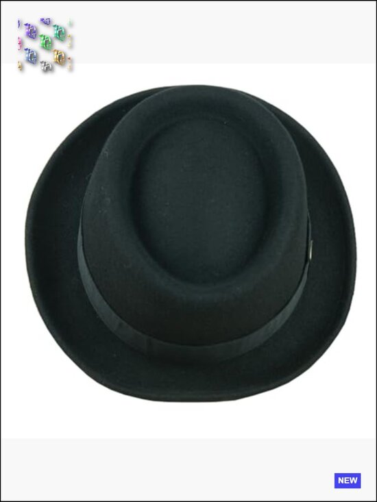 Wool Felt Fedora Hat Vintage Style Short Brim Trilby Pork Pie Hat Unisex main image 4